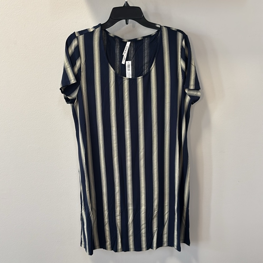 Soma Cool Nights Striped Sleepshirt